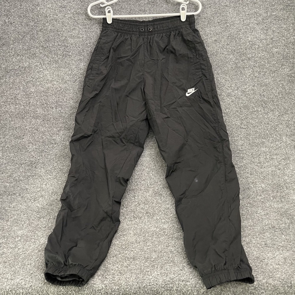 Nike Windbreaker Track Pants Mens Sz M Black Joggers Cuffed Nylon DR9093-010